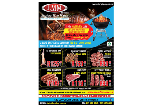 Longbury Meat Market Father's Day braai specials flyer